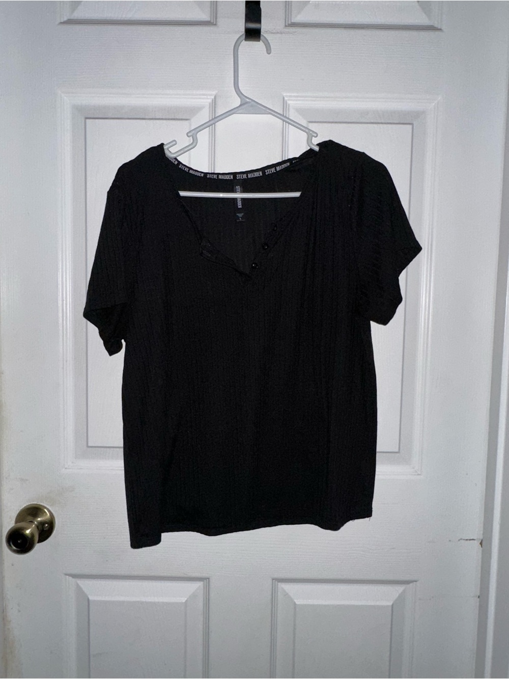 Steve Madden Black Pajama Top Size Large